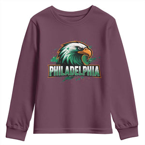 Philadelphia Fan Youth Sweatshirt Eagles Sport Philly Fan TS11 Maroon Print Your Wear