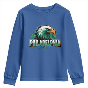 PFE Football Lover Youth Sweatshirt Vintage Green Splash Sport Fan Game Day TS11 Royal Blue Print Your Wear