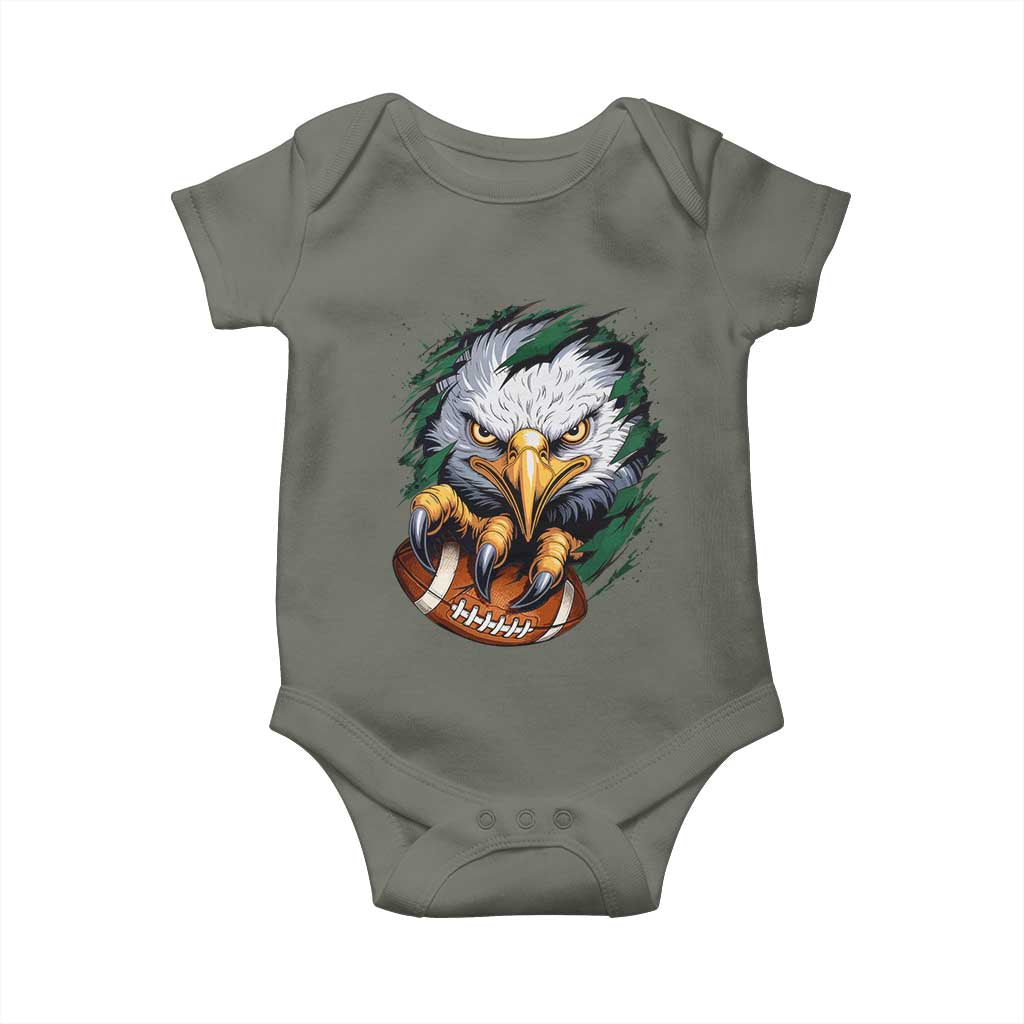Philadelphia Fan Baby Onesie Green Eagles Sport Game Day TS11 Military Green Print Your Wear