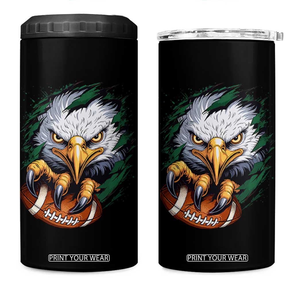 Philadelphia Fan 4 in 1 Can Cooler Tumbler Green Eagles Sport Game Day TS11 One Size: 16 oz Black Print Your Wear