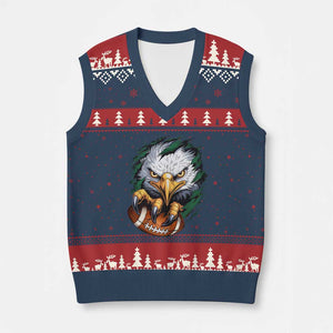 Philadelphia Fan V-Neck Knit Sweater Vest Green Eagles Sport Game Day TS11 Navy Red Print Your Wear