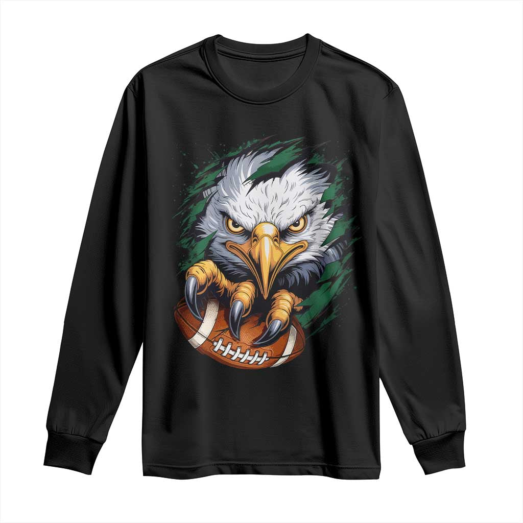 Philadelphia Fan Long Sleeve Shirt Green Eagles Sport Game Day TS11 Black Print Your Wear