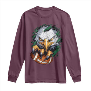 Philadelphia Fan Long Sleeve Shirt Green Eagles Sport Game Day TS11 Maroon Print Your Wear