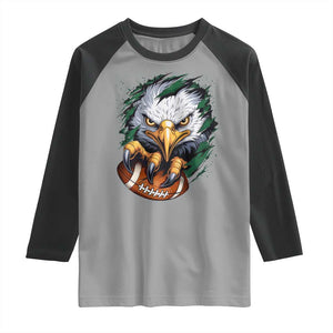 Philadelphia Fan Raglan Shirt Green Eagles Sport Game Day TS11 Sport Gray Black Print Your Wear