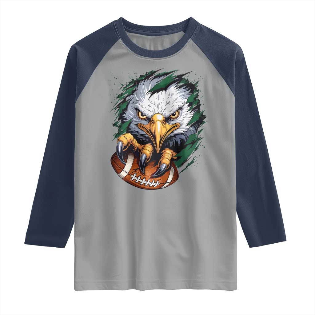 PFE Football Game Green Sport Lovers Raglan Shirt TS11 Sport Gray Navy Print Your Wear