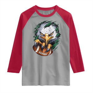 Philadelphia Fan Raglan Shirt Green Eagles Sport Game Day TS11 Sport Gray Red Print Your Wear