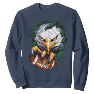 Philadelphia Fan Sweatshirt Green Eagles Sport Game Day TS11 Navy Print Your Wear