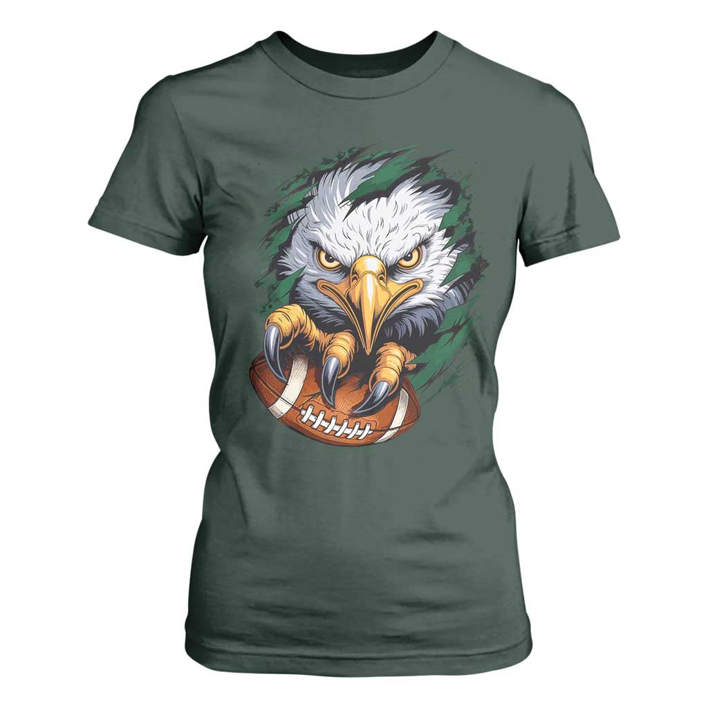 Philadelphia Fan T Shirt For Women Green Eagles Sport Game Day TS11 Dark Forest Green Print Your Wear