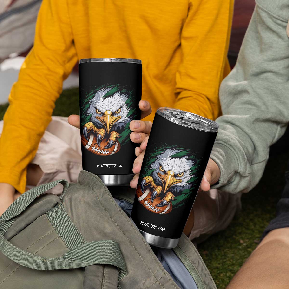 PFE Football Game Green Sport Lovers Tumbler Cup TS11 Print Your Wear