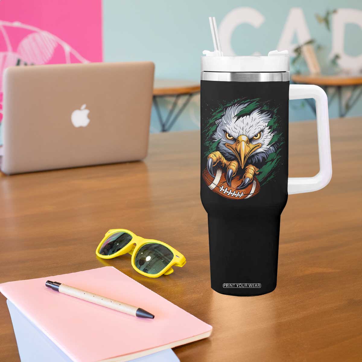 PFE Football Game Green Sport Lovers Tumbler With Handle TS11 Print Your Wear