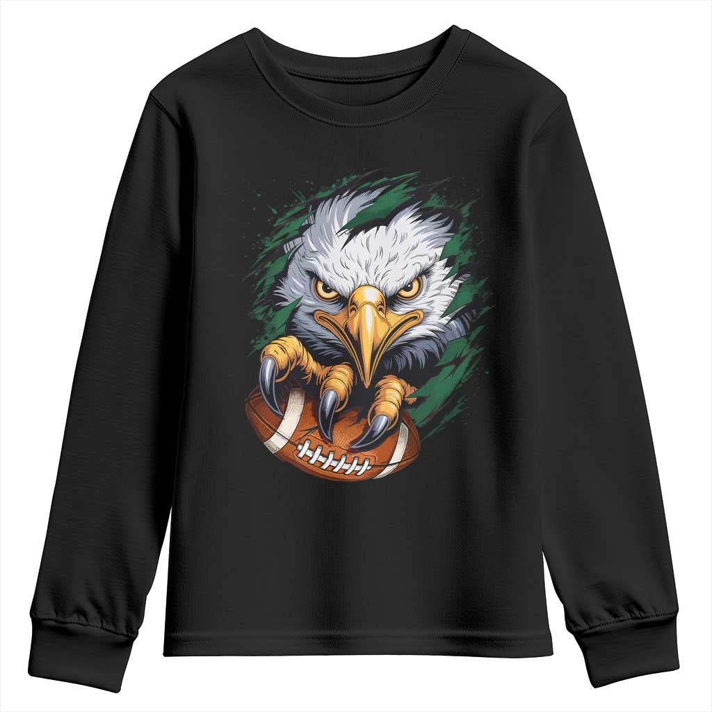 Philadelphia Fan Youth Sweatshirt Green Eagles Sport Game Day TS11 Black Print Your Wear