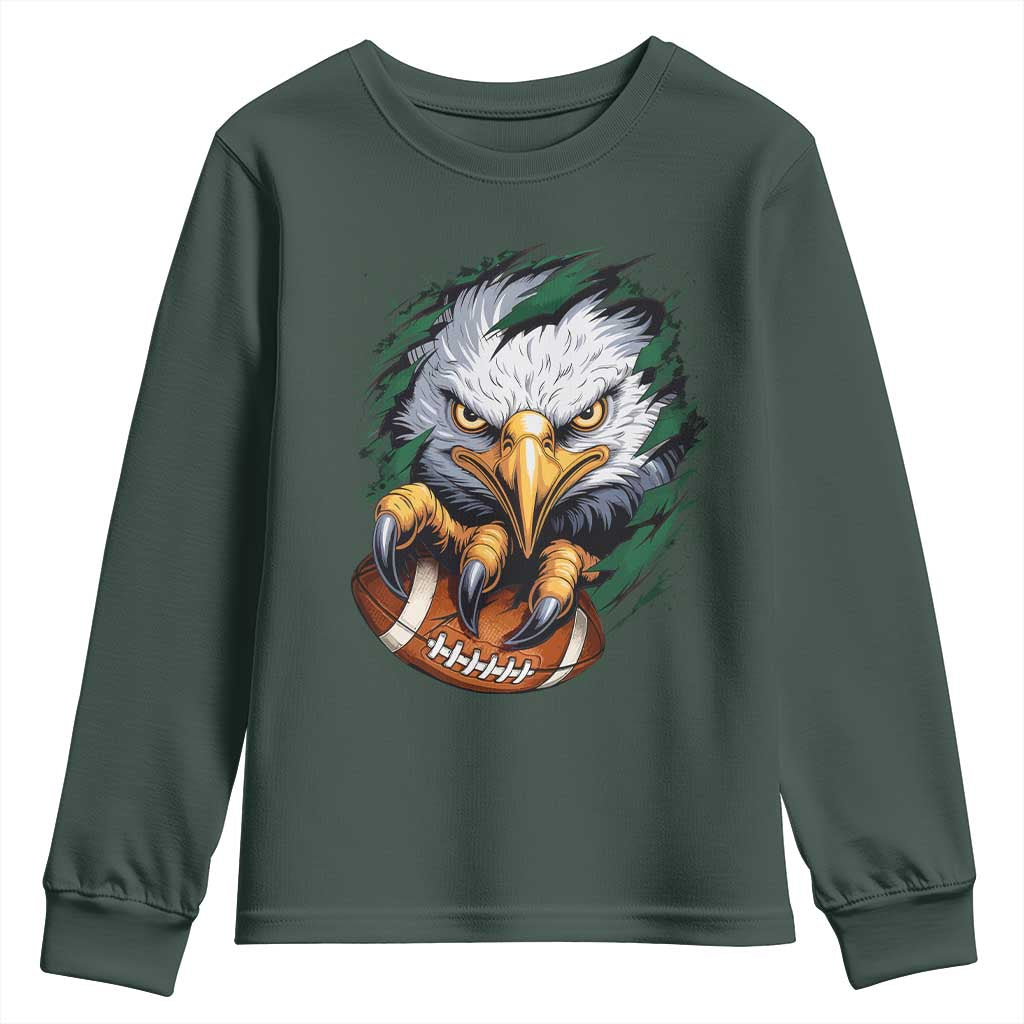 PFE Football Game Green Sport Lovers Youth Sweatshirt TS11 Dark Forest Green Print Your Wear