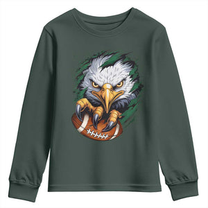 Philadelphia Fan Youth Sweatshirt Green Eagles Sport Game Day TS11 Dark Forest Green Print Your Wear