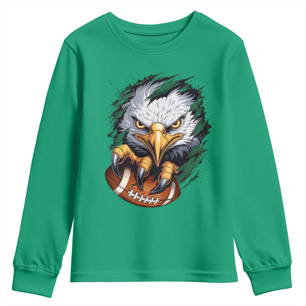 PFE Football Game Green Sport Lovers Youth Sweatshirt TS11 Irish Green Print Your Wear