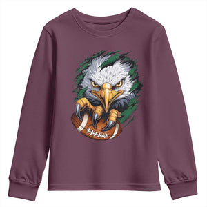 Philadelphia Fan Youth Sweatshirt Green Eagles Sport Game Day TS11 Maroon Print Your Wear