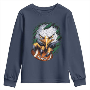 Philadelphia Fan Youth Sweatshirt Green Eagles Sport Game Day TS11 Navy Print Your Wear