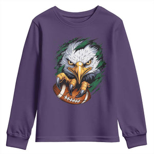 Philadelphia Fan Youth Sweatshirt Green Eagles Sport Game Day TS11 Purple Print Your Wear