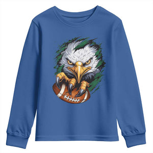 Philadelphia Fan Youth Sweatshirt Green Eagles Sport Game Day TS11 Royal Blue Print Your Wear