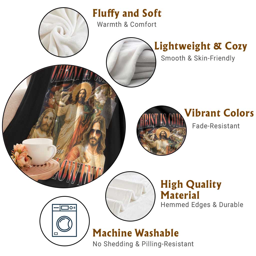 Christ Is Coming Are You Swallowing Throw Blanket Funny Offensive Jesus Christian TS11 Print Your Wear