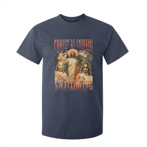 Christ Is Coming Are You Swallowing T Shirt For Kid Funny Offensive Jesus Christian TS11 Navy Print Your Wear