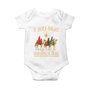 O Holy Night Our King Is Here Jesus Is The Reason Baby Onesie Christian Religious Xmas TS11 White Print Your Wear