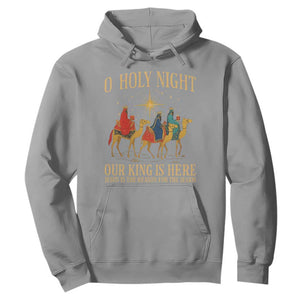 O Holy Night Our King Is Here Jesus Is The Reason Hoodie Christian Religious Xmas TS11 Sport Gray Print Your Wear
