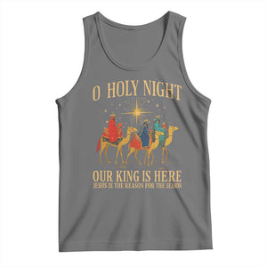 O Holy Night Our King Is Here Jesus Is The Reason Tank Top Christian Religious Xmas TS11 Black Heather Print Your Wear