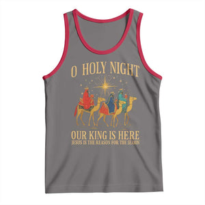 O Holy Night Our King Is Here Jesus Is The Reason Tank Top Christian Religious Xmas TS11 Deep Heather Red Print Your Wear