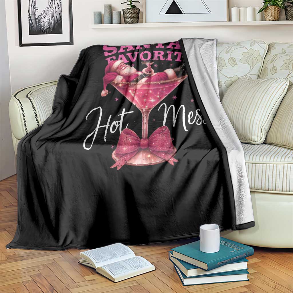 Funny Christmas Santas Favorite Hot Mess Throw Blanket Xmas Drinking Party TS11 Print Your Wear