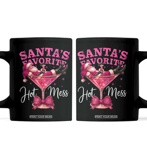 Funny Christmas Santas Favorite Hot Mess Coffee Mug Xmas Drinking Party TS11 Black Print Your Wear