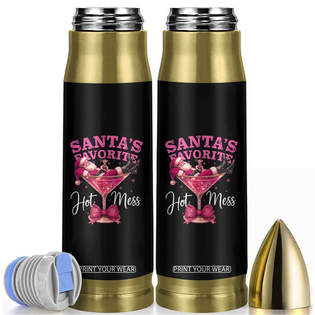 Funny Christmas Santas Favorite Hot Mess Bullet Tumbler Xmas Drinking Party TS11 Black Print Your Wear