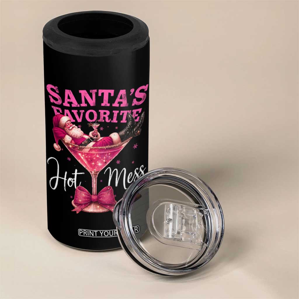 Funny Christmas Santas Favorite Hot Mess 4 in 1 Can Cooler Tumbler Xmas Drinking Party TS11 Print Your Wear