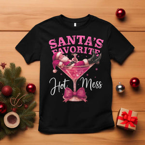 Funny Christmas Santas Favorite Hot Mess T Shirt Xmas Drinking Party TS11 Black Print Your Wear