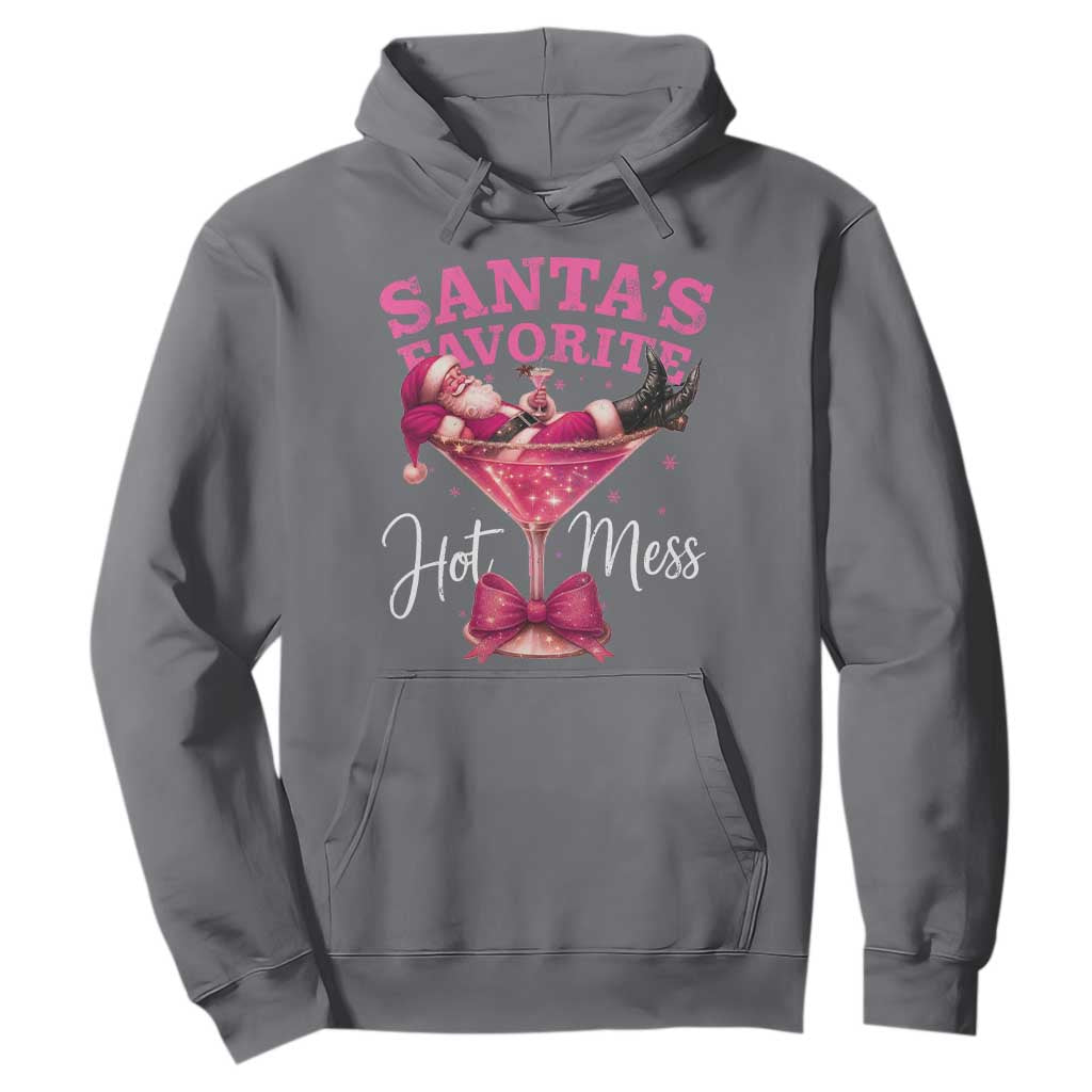Funny Christmas Santas Favorite Hot Mess Hoodie Xmas Drinking Party TS11 Charcoal Print Your Wear