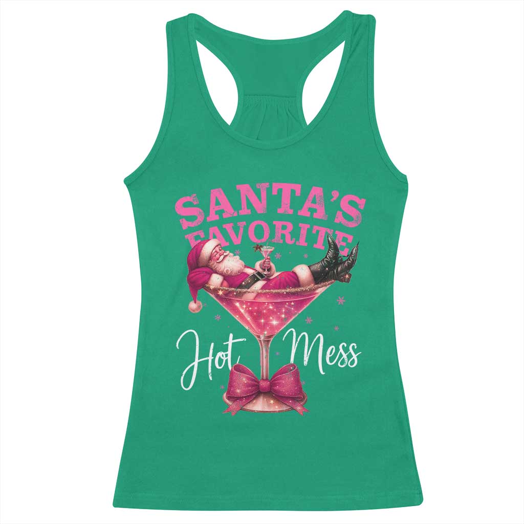 Funny Christmas Santas Favorite Hot Mess Racerback Tank Top Xmas Drinking Party TS11 Irish Green Print Your Wear