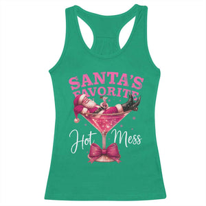 Funny Christmas Santas Favorite Hot Mess Racerback Tank Top Xmas Drinking Party TS11 Irish Green Print Your Wear