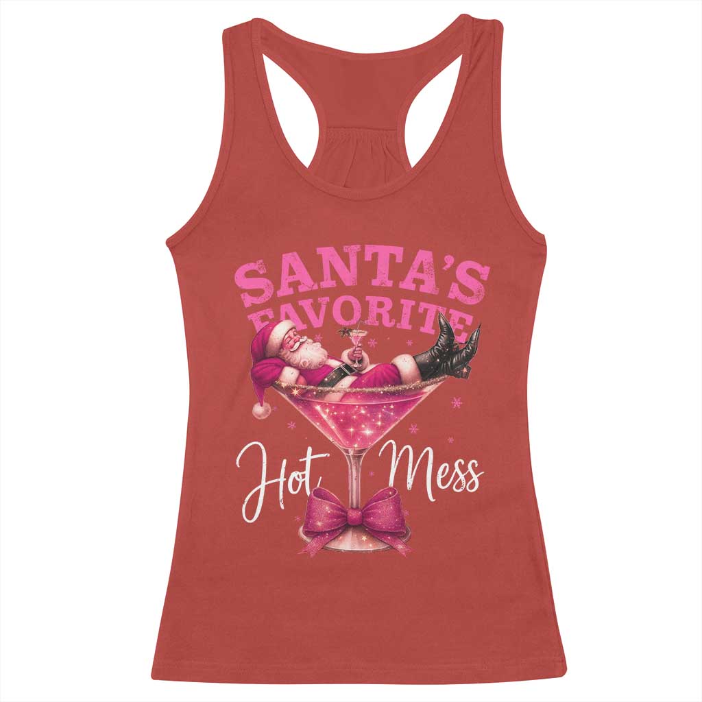 Funny Christmas Santas Favorite Hot Mess Racerback Tank Top Xmas Drinking Party TS11 Red Print Your Wear