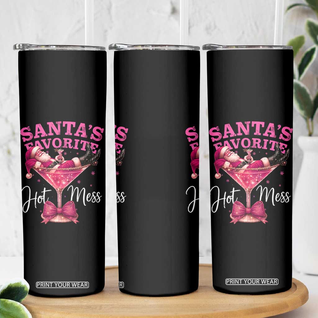 Funny Christmas Santas Favorite Hot Mess Skinny Tumbler Xmas Drinking Party TS11 Print Your Wear