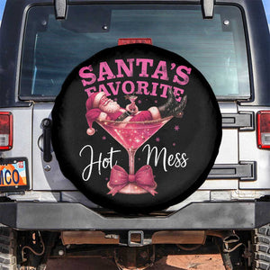Funny Christmas Santas Favorite Hot Mess Spare Tire Cover Xmas Drinking Party TS11 No hole Black Print Your Wear