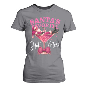 Funny Christmas Santas Favorite Hot Mess T Shirt For Women Xmas Drinking Party TS11 Charcoal Print Your Wear