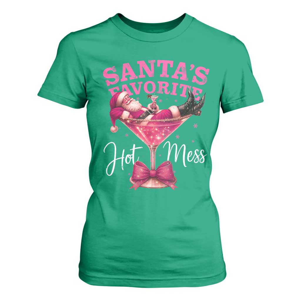Funny Christmas Santas Favorite Hot Mess T Shirt For Women Xmas Drinking Party TS11 Irish Green Print Your Wear