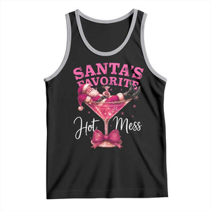 Funny Christmas Santas Favorite Hot Mess Tank Top Xmas Drinking Party TS11 Black Athletic Heather Print Your Wear