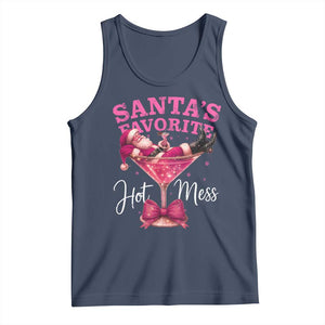 Funny Christmas Santas Favorite Hot Mess Tank Top Xmas Drinking Party TS11 Navy Print Your Wear