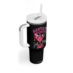 Funny Christmas Santas Favorite Hot Mess Tumbler With Handle Xmas Drinking Party TS11 Print Your Wear