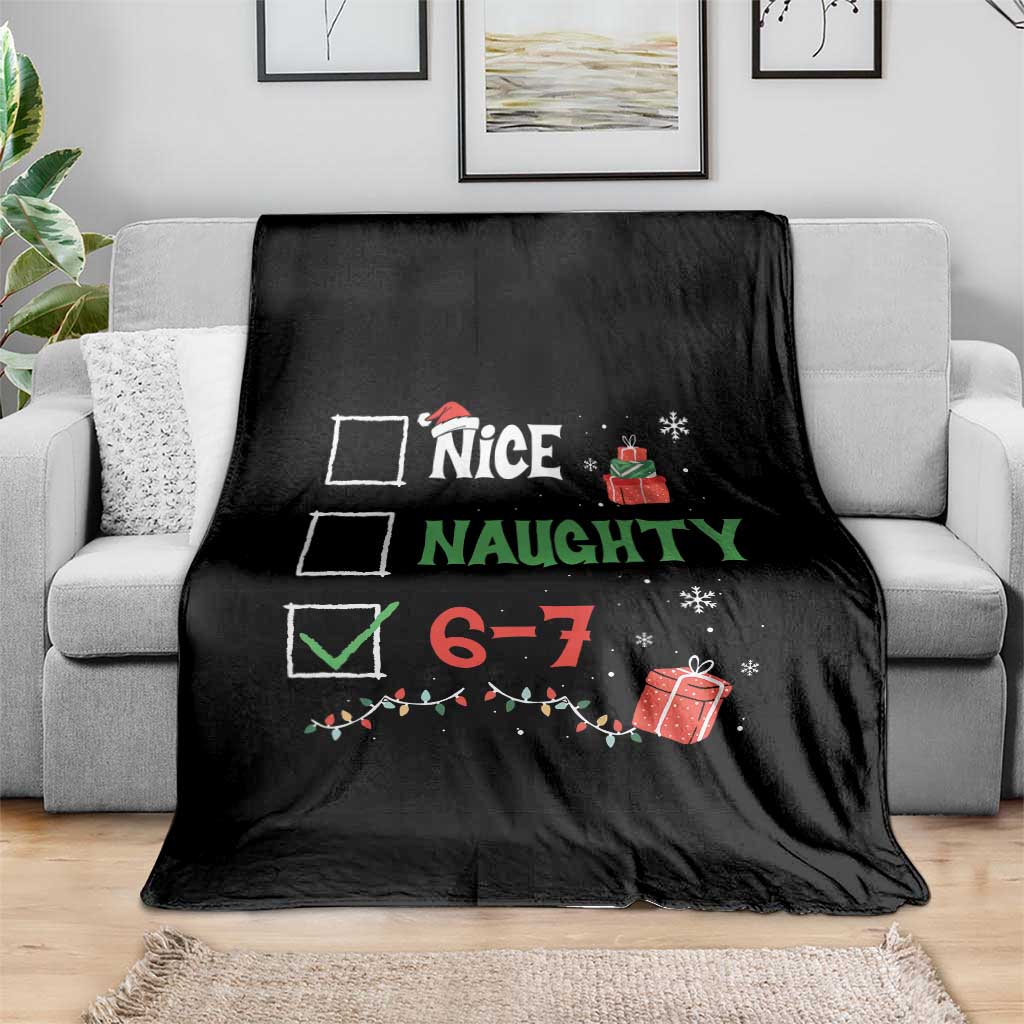 Funny 67 Christmas Throw Blanket Nice Naughty 67 Xmas Checklist TS11 Print Your Wear