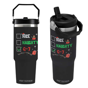 Funny 67 Christmas Flip Straw Tumbler Nice Naughty 67 Xmas Checklist TS11 One Size: 30 oz Black Print Your Wear