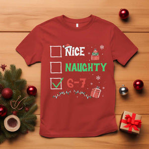 Funny 67 Christmas T Shirt Nice Naughty 67 Xmas Checklist TS11 Red Print Your Wear