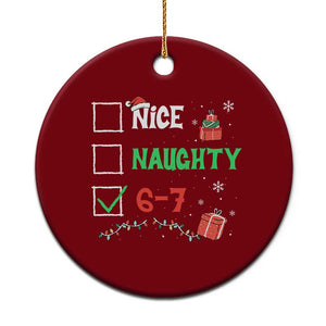 Funny 67 Christmas Ceramic Ornament Nice Naughty 67 Xmas Checklist TS11 1pc Red Print Your Wear