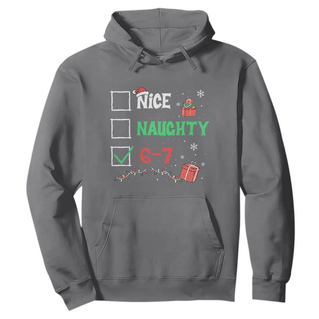 Funny 67 Christmas Hoodie Nice Naughty 67 Xmas Checklist TS11 Charcoal Print Your Wear