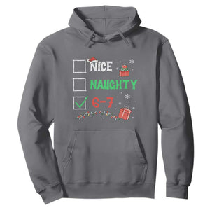 Funny 67 Christmas Hoodie Nice Naughty 67 Xmas Checklist TS11 Charcoal Print Your Wear